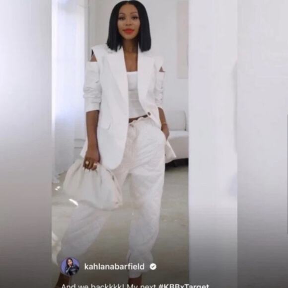 Kahlana Barfield Brown Quilted High-Rise Jogger Pant Future Collective XL Cinch - Picture 4 of 9